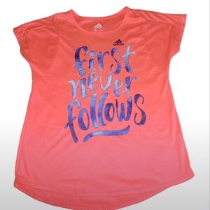 Adidas Pink and Blue Short Sleeve Tee Eye-Catching Design